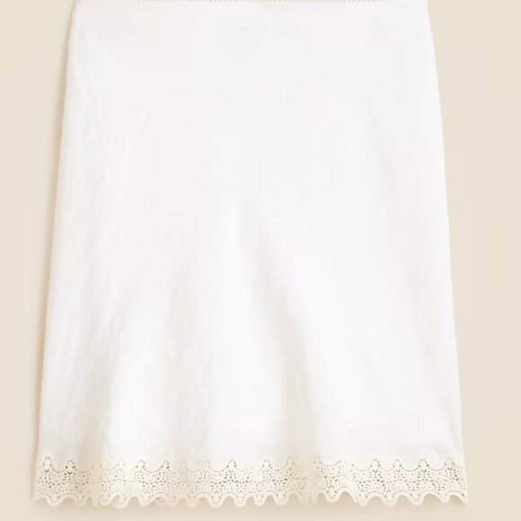 J. Crew Petite Gwen lace-trim slip skirt in linen Size Medium - Picture 3 of 11